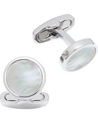 Link Up - Round Mother Of Pearl Cufflinks - Lyst