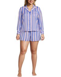 Lands' End - Plus Size Matte Satin 2 Piece Pajama Set - Lyst