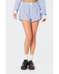 Edikted - Lea Pinstripe Cotton Blend Boxer Shorts - Lyst