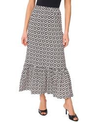 Vince Camuto - Foulard Print Tiered Midi Skirt - Lyst