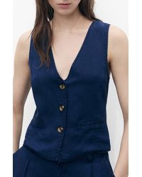 Mango - Denim Effect Vest - Lyst