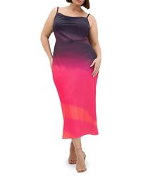 City Chic - Ombré Cowl Neck Slipdress - Lyst