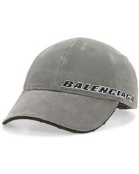Balenciaga - Tilted Typo Distressed Cotton Twill Baseball Cap - Lyst