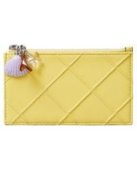 Tory Burch - Fleming Charm Leather Zip Card Case - Lyst