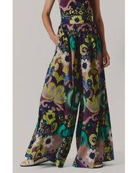 De Loreta - Campana High Waist Wide Leg Cotton Pants - Lyst