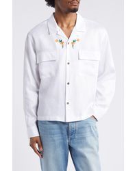 PacSun - Global Auto Embroidered Floral Long Sleeve Camp Shirt - Lyst