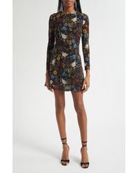 Alice + Olivia - Delora Floral Print Mini Dress - Lyst
