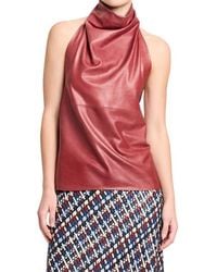 Twp - Friday Night Halter Leather Top - Lyst