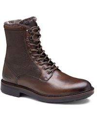 Johnston & Murphy - Latham Plain Toe Genuine Shearling Lined Combat Boot - Lyst
