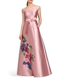 Kay Unger - Kitri Placed Floral Off The Shoulder A-Line Gown - Lyst