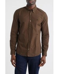 BOSS - Roan Slim Fit Solid Cotton Button-Down Shirt - Lyst