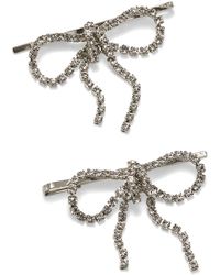 Lelet - Jodie 2-pack Crystal Bow Bobby Pins - Lyst