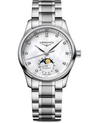Longines - Master Collection Automatic Diamond Bracelet Watch - Lyst