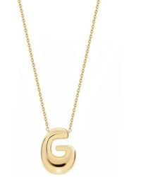 Jane Basch - Puffed Initial Pendant Necklace - Lyst
