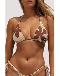 Stone Fox - Flores Triangle Bikini Top - Lyst