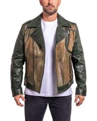 Maceoo - Ascension0026 Genuine Calf Hair & Croc Print Leather Jacket - Lyst