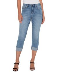 Liverpool Los Angeles - Charlie Mid Rise Cuffed Crop Skinny Jeans - Lyst