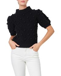 English Factory - Pompom Puff Sleeve Sweater - Lyst