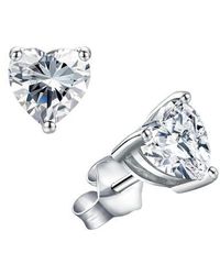 Donatello Gian - Sterling Moissanite Heart Studs - Lyst