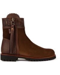 Penelope Chilvers - Cropped Leather Tassel Waterproof Boot - Lyst