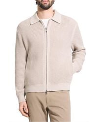 Theory - Gary Waffle Knit Zip Cardigan - Lyst