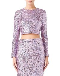 Endless Rose - Open Back Sequin Crop Top - Lyst