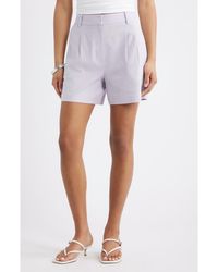 Open Edit - Everyday Pleated Linen Blend Shorts - Lyst