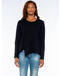 Wilt - Crew Long Sleeve Easy Crossover Raw Hem Top - Lyst