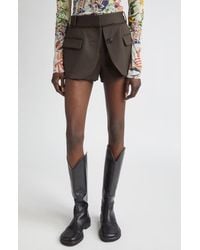 Monse - Jacket Hem Stretch Virgin Wool Shorts - Lyst