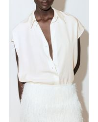 Mango - Dolman Short Sleeve Button-Up Shirt - Lyst