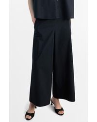 Mango - Pull-On Wide Leg Cotton Pants - Lyst
