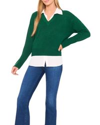 Halogen® - Layered Look Sweater - Lyst