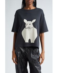 Eckhaus Latta - Brutal Oversize Pointelle Stitch Cotton Graphic T-shirt - Lyst