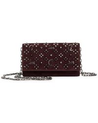 Christian Louboutin - Paloma Loubinthesky Suede Wallet On A Chain - Lyst