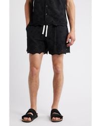 RIZORT - Banks Embroidered Eyelet Cotton Shorts - Lyst