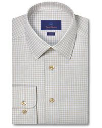 David Donahue - Trim Fit Check Cotton & Cashmere Dobby Dress Shirt - Lyst