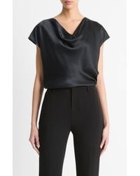 Vince - Cowl Neck Silk Dolman Sleeve Blouse - Lyst