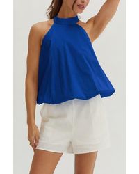 Crescent - Bubble Hem Poplin Halter Top - Lyst