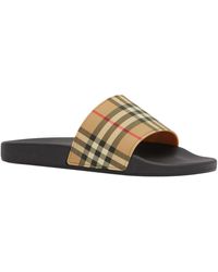 Burberry - Furley Check Slide Sandal - Lyst