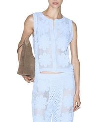 Mango - Openwork Knit Vest - Lyst