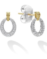 Lagos - Caviar Luxe Diamond Pavé Frontal Hoop Earrings - Lyst