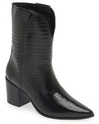 Kaanas - Ver Croc Embossed Pointed Toe Western Boot - Lyst