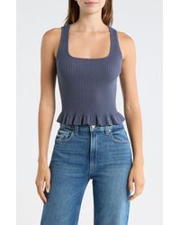 PAIGE - Bronwyn Rib Cotton Blend Sweater Tank - Lyst