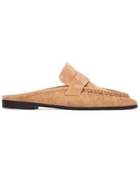 Black Suede Studio - Gabby Suede Backless Loafer - Lyst