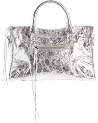 Balenciaga - Mini Le City Metallic Lambskin Leather Handbag - Lyst