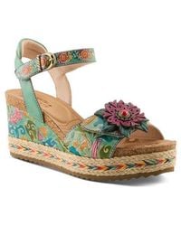 Spring Step - Boca Espadrille Ankle Strap Platform Wedge Sandal - Lyst