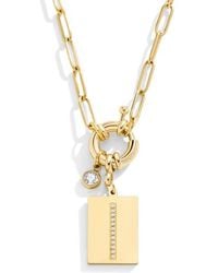 Mint & Lily - Pave Initial Pendant With Paperclip Chain Necklace - Lyst