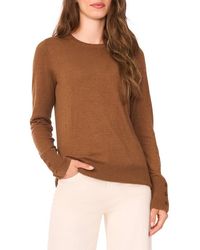 Halogen® - Button Cuff Crewneck Sweater - Lyst