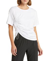 Zella - Adjustable Ruched Pima Cotton T-shirt - Lyst