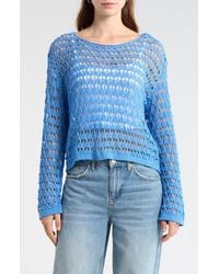 PacSun - Willa Cotton Blend Open Stitch Sweater - Lyst